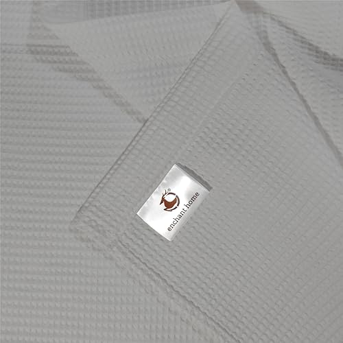 Image of Pure Cotton Waffle Towel | Lightweight | Anti Microbial and Water Absorbent | Soft Touch Quick Drying Hand Towels (Silver, Pack of 4)
