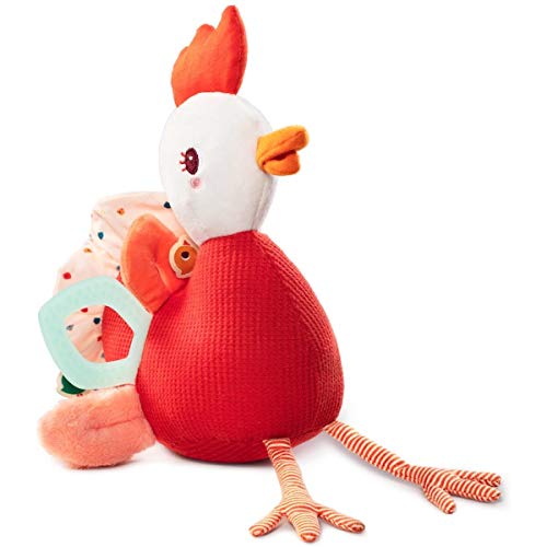 Peluche Paulette Poulette Lilliputiens : jouet premier âge et doudou multi-activités