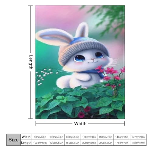 Couverture polaire flannel lapin plaid chaud et douillet pour canapé - 6