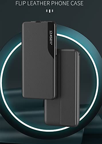 LEMAXELERS Galaxy S21 Ultra Case, Samsung S21 Ultra Fashion Slim Business Smart View Magnetic Flip Case Drop Shockproof Protective Cover for Samsung Galaxy S21 Ultra, Black QH