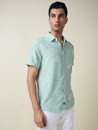 Image of Thomas Scott Men's | Self Designed | Embroidered | Long Sleeve | Plus Size | 100% Cotton | Casual | Shirts for Men