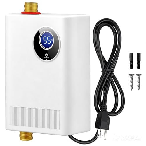 Tankless Water Heater Electric 110V, 3000W Instant Water Heater Under Sink, On Demand Hot Water Heater Electric with Digital Display, Portable Mini Small Water Heater for Kitchen Bathroom RV