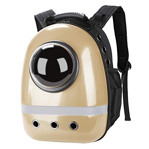 Macallen Portable Transporteur d'animaux Capsule Sac à Dos Transparent Bubble Sac de Transport pour Chat Chien Chiot Petits Animaux - Doré