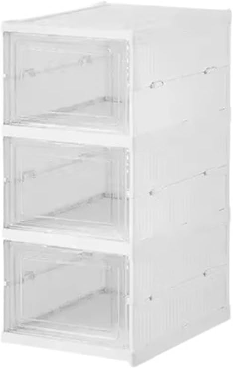 3/6 Layers Foldable Shoes Storage Box Transparent Sneaker Stackable Cabinet Shoe Organizers Rack Shelf(6 Layers)