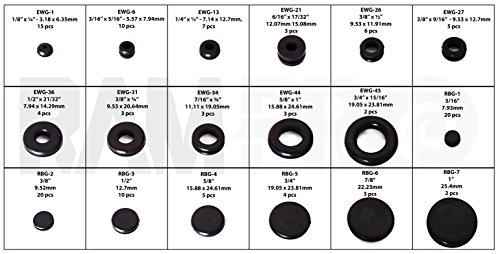 125pc 18 Sizes Rubber Grommet Kit - Includes Rubber Grommets for Wiring, Rubber Hole Plugs, and Automotive Firewall… - Image 3