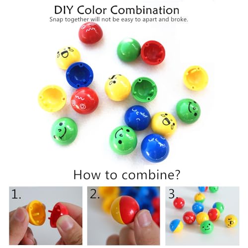 Replacement Plastic Rolling Balls for Marble Run Track Building Blocks 2.4cm DIY Extra Parts with Cute Face (12pcs)