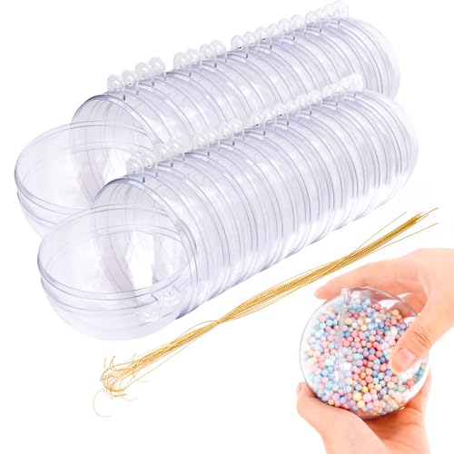 Snlkml Clear Plastic Fillable Christmas Ball Ornaments Crafts