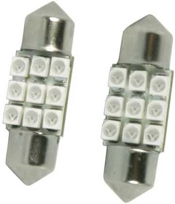 31mm dome LED blue bulbs 9 SMD ultra bright for cabin, map, car interior light, 12V 2pc