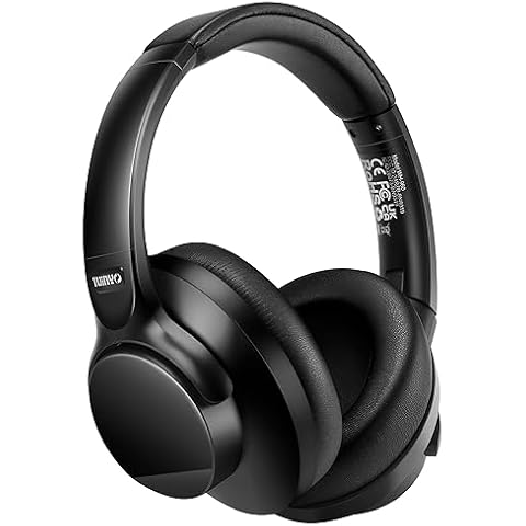 TUINYO Wireless Headphones - Noise Cancelling Over Ear Bluetooth Headphones with 60H Playtime and Deep Bass Hi-Fi Stereo Sound for Travel, Home and Office - Black Cover