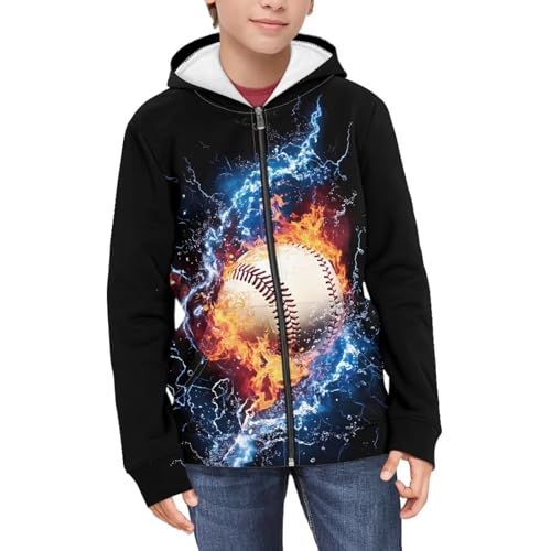 Image of Unisex Zipper Sweatshirt Boys Girls Hooded with 2 Pocket Pullover Hoodies for 6-16Y Kids
