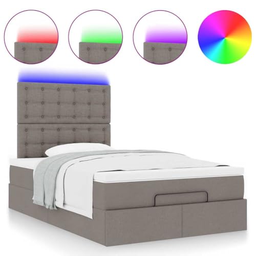 bettrahmen lattenroste Bed betten, bettrahmen Ottoman-Bett mit Matratzen Dunkelbraun 200x200 cm StoffGeeignet für Schlafzimmer – Bild 6