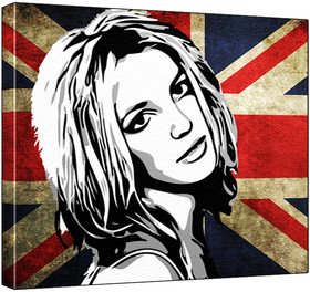 Britney Spears - Pop Art Print (Union Jack Background) - 60 x 50 x 1.8 cm Deep Box Canvas