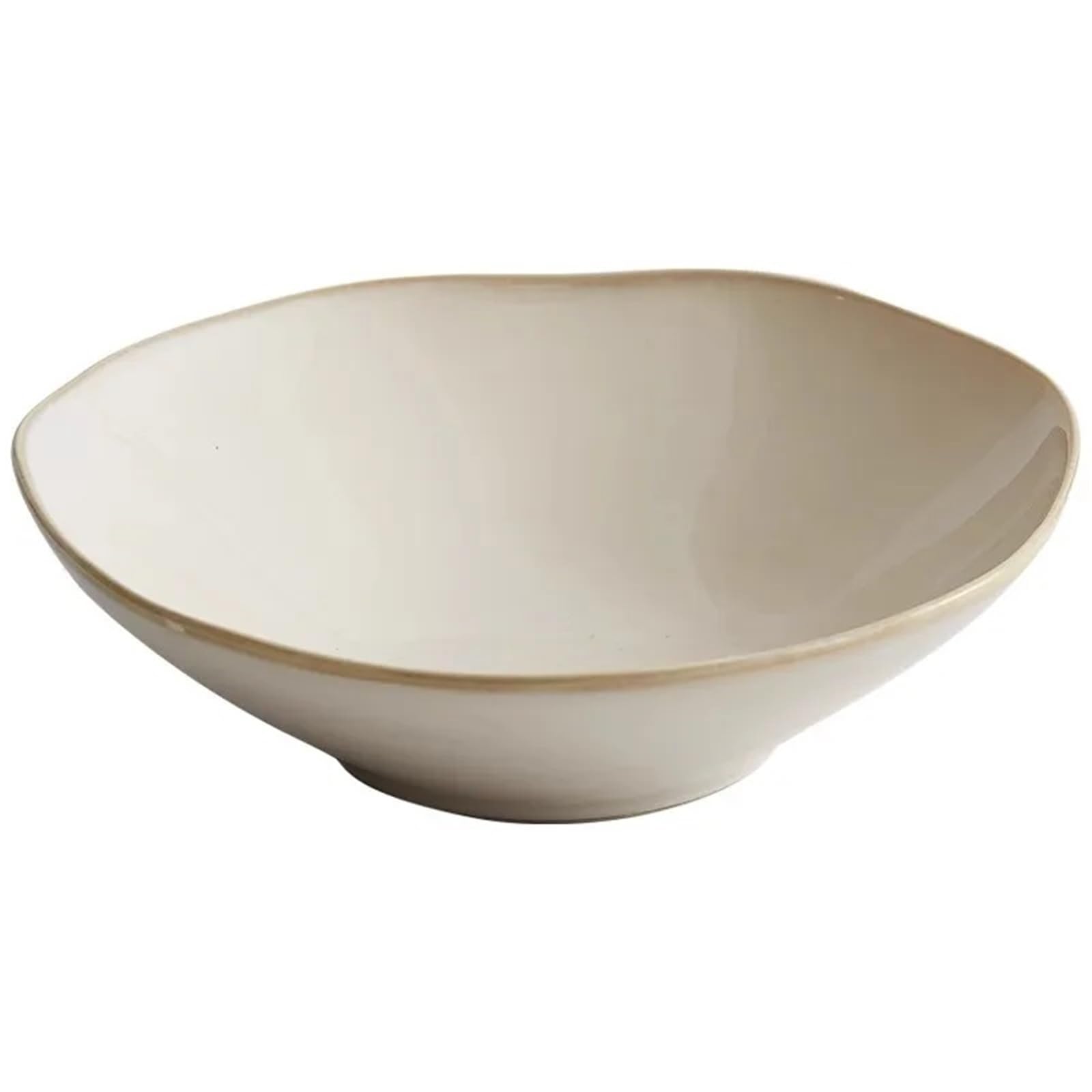 Ensaladeras Cuenco de cerámica Cuenco de Postre Irregular Cuenco de Sopa Cuencos de Espagueti Ensaladeras Cuencos hondos para Cereales, Ensalada(25.7 * 7.5cm)