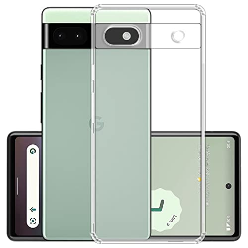 Image of Slim Soft Silicon *Anti Dust Plug* Shockproof Transparent TPU Back Case Cover for Google Pixel 6a 5G - Clear