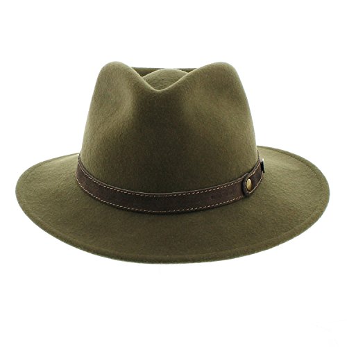 votrechapeau Cappello Petrus, in Feltro, Pieghevole e Impermeabile - Verde 58 cm