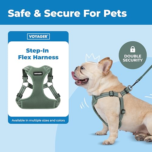 Image of Best Pet Supplies Voyager Adjustable Step-in Flex Breathable Mesh Dog Harness for Small Medium Large Dogs (Moss Green), XL