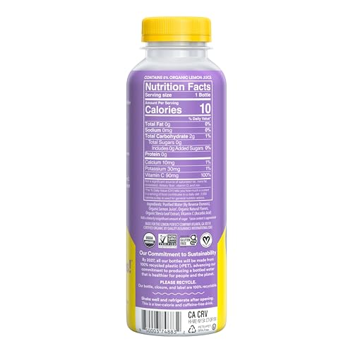 Lemon Perfect Blueberry, Hydrating Flavored Lemon Water, Zero Sugar, Delicious and Refreshing, Organic, 15.2 fl oz Bottle - Image 3