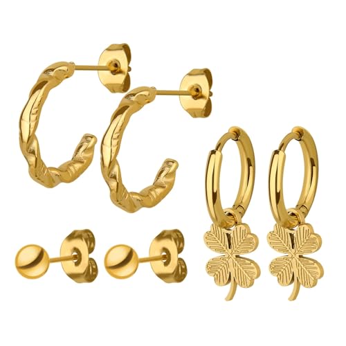 Boucles d'oreilles créoles trèfle ANELY le cadeau parfait