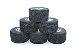 NS NOSECOND 6-Pack Tape Premium para Cross Training de algodón elástico Adhesivo de 38mm x 6m (Super Negro)