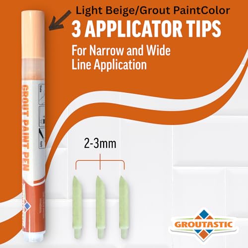 Light Beige Grout Paint Pen – Tile Grout Colorant & Sealer Pen for Bathroom, Kitchen & Shower – Water-Based, Low Odor, Quick Dry, Easy DIY Grout Repair & Touch Ups - Image 4