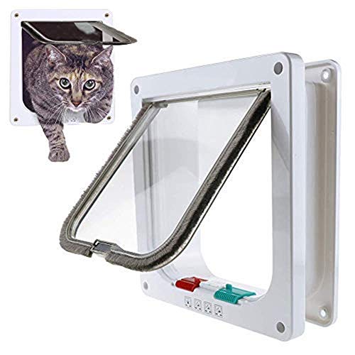 4-Wege-Verriegelung der Katzenklappe Kleine Hundetür ein und aus Die sichere Haustiertür mit Innenfutter (M) ist sehr einfach zu steuern. Das Ein- und Aussteigen nach Belieben verursacht keine Schäden