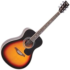 Vintage V300 Guitare folk acoustique ~ Vintage Sunburst - Les Beatles, Paul McCartney, John Lennon, RIngo Starr, George Harrison