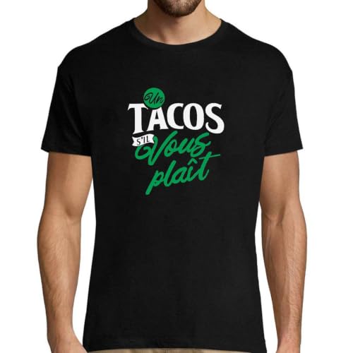 T-shirt homme taco imprimé en France en coton pour look décontracté