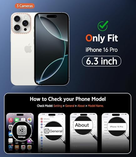 Image of JGD PRODUCTS for iPhone 16 Pro Case: Clear Magnetic Slim Fit Case Compatible with Magsafe Rugged Protective Transparent Cover (Black Magnetic)