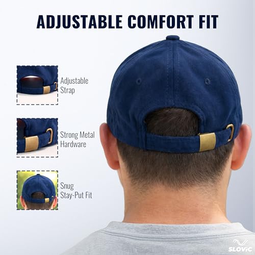 Image of SLOVIC Cap for Men Stylish | Unisex Cap with Adjustable Straps | Summer Caps for Men & All Sports - Cricket, Football | Comfortable fit Baseball Caps for Mens & Boys | Free Size