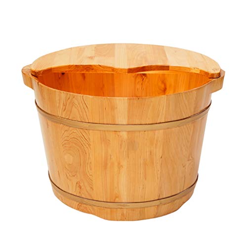 Barril de baño de pies de madera sólida con tapa