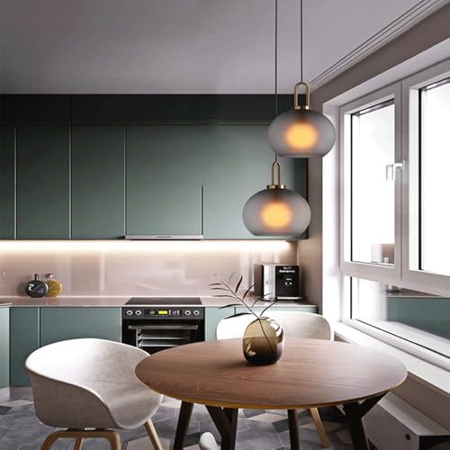 Lustre à source de lumière E27 avec suspension industrielle en verre créatif - 6
