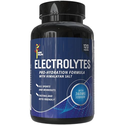 Electrolyte Tablets - Rapid Acting High Strength Rehydration Tablets with Sodium Potassium Magnesium - Muscle Cramp & Dehydration Relief for Sports Running Keto Fasting Salts - 120 Vegan Capsules