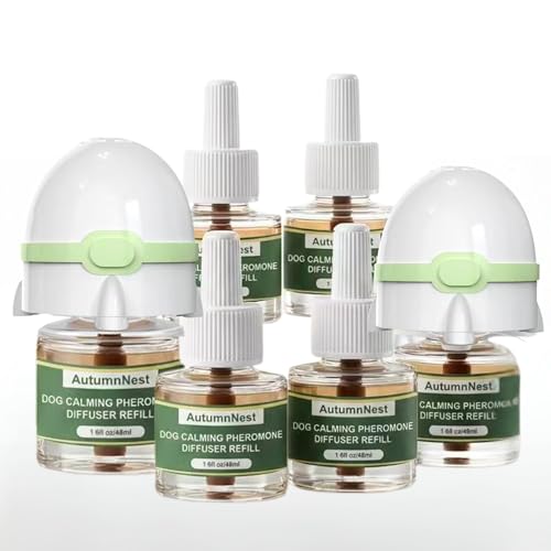 Image of Dog Calming Pheromone Diffuser Kit, Pet Diffuser for Stress Support, Reduces Stress and Promotes Relaxed Behavior, 2 Plug-in & 4 Packs Refill, 120 Day Supply (Non-Toxic, Safe & Inedible), with Light