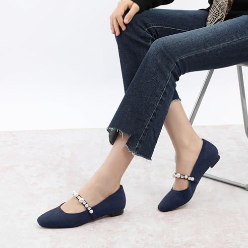 FOGEENA Mary Jane Shoes for Women Ballet Flats with Round Closed Toe Comfortable Casual Elegant Slip on Flats Shoes Work Party Shopping Dressy Shoes2