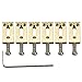Musiclily Pro 10.8mm Stainless Steel Modern Guitar Tremolo Bridge Saddles for Fender Strat Stratocaster Tele Telecaster Electric Guitar, Gold (Set of 6)