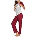 Generic Pigiami 2 Pezzi Donna Pigiama Premaman Set Morbido Girocollo Maniche Ospedale Allattamento Felpa Premaman Pigiama Camicie da Notte e Vestaglie Set Coordinati
