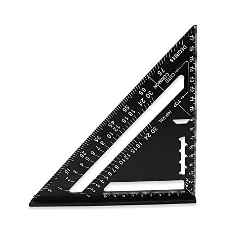 Regla triangular de precisión de 7 pulgadas y transportador de ángulos para carpintería 2