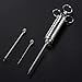 Dicfeos Meat Injector, Stainless Steel Marinade injector Syringe for BBQ Grill and Turkey, 2 Ounce Syringe with 3 Needles, Easy to Use and Clean