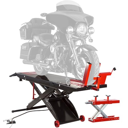 Black Widow Pneumatic Motorcycle Lift Table (1500 lb)