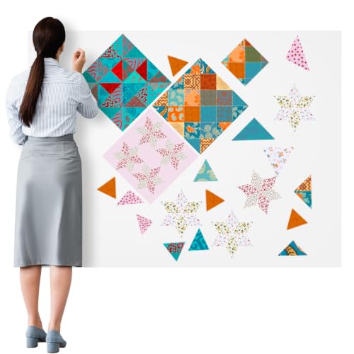 Image of Buryeah 1 Pcs Quilt Design Wall Fabrics 60 x 48 Inches, No Grid, White