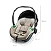 Kinderkraft MINK PRO 2 i-Size 40-87 cm Babyschale, Kindersitz mit isofix MINK FX2-Basisstation, Autositz von geburt Gruppe 0+, Verstellbare Kopfstütze, Einsatz für die Jüngsten im set, Beige