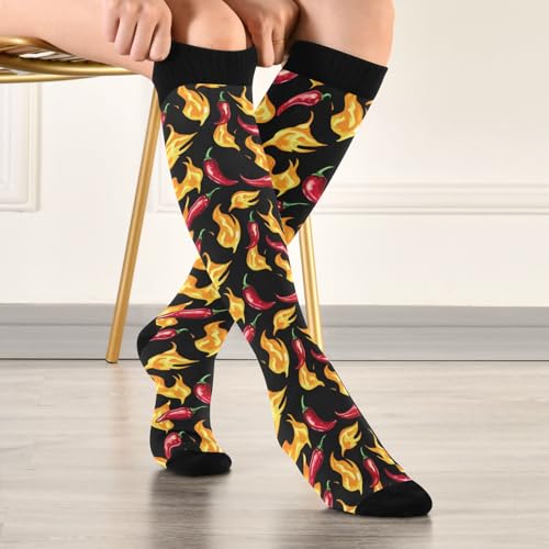 Image of Wusikd Pirate Skulls Compression Socks for Women and Men Circulation Cute Long Socks for Athletic Running 1