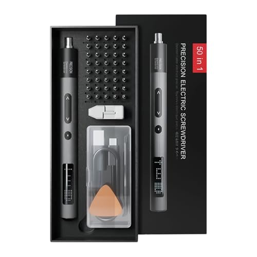 Juego de destornilladores eléctricos, kit de herramientas de destornillador 50 en 1 | 3 ajustes de par de torsión con luz LED para laptop | para reparación de lentes, relojes, teléfonos y dispositivos