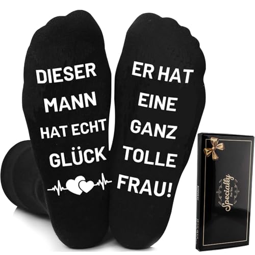 Aonveki Geschenke für Männer, Valentinstag Jahrestag Geschenk für Ihn Männer, Lustige Socken Herren 43-46, Personalisierte Hochzeitstag Geburtstag Geschenke für Freund Ehemann