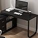 Homsee Home Office Computer Desk Corner Desk with 3 Drawers and 2 Shelves, 55 Inch Large L-Shaped Study Writing Table with Storage Cabinet - Black