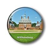 Virginia Williamsburg Colonial Williamsburg Fridge Magnet Sticker 3D Crystal Glass Refrigerator Magnets Williamsburg City Travel Collectible Souvenir Gifts Fridge Decoration