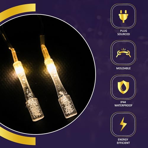 Image of Lexton Fairy 14 Bottle Shape Drop LED String Light | 14 LED, Plug Sourced, 4 Meter Long | Suitable for Diwali, Birthday, Festival, Wedding, Party, Patio, Lawn, Restaurants (Pack of 1, Warm White)