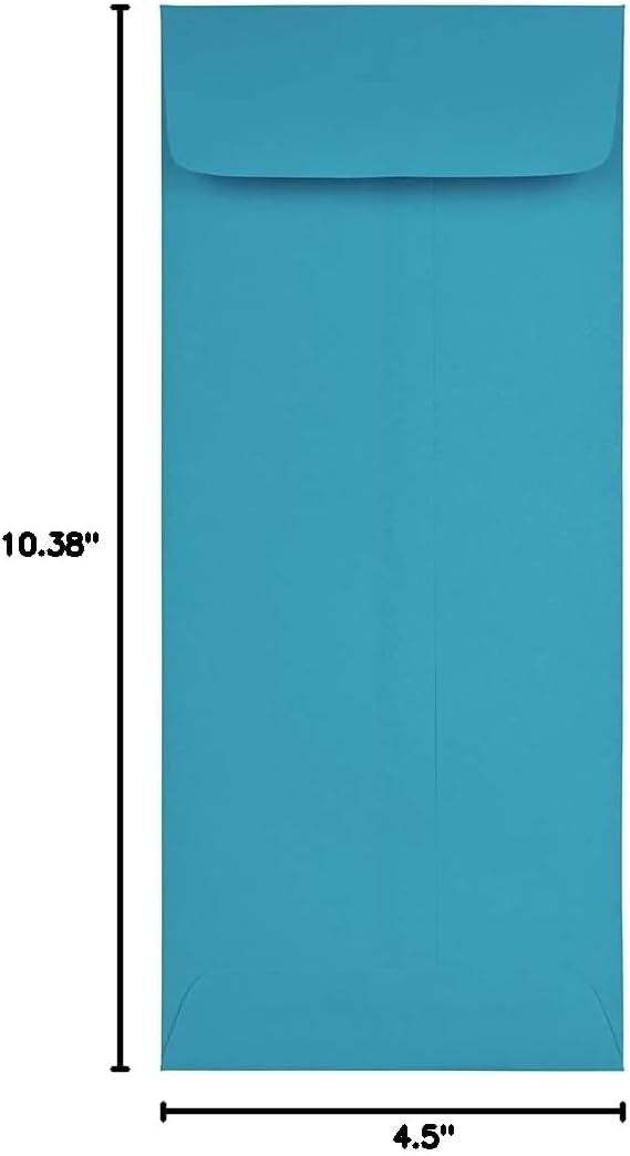 JAM PAPER #11 Policy Colored Envelopes - 4 1/2 x 10 3/8 - Blue Recycled - 50/Pack