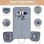 Garment Bags with Wheels, Garment Convertible Weekender Bags, Large Carry On Garment Bags for Travel, Duffle Bag Garment Bag (Black, Medium) - Image 4