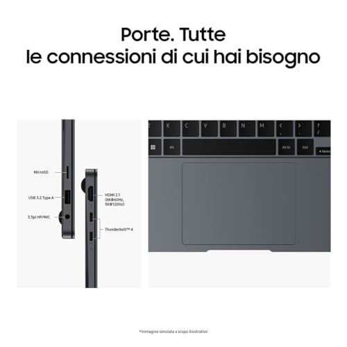 Galaxy Book4 Pro, Intel® Core™ Ultra 7 Processor, 16GB RAM, 1TB, Laptop 16" Dynamic AMOLED 2X touch, Windows 11 Home, Moonstone Gray [Versione Italiana] - Notebook - Immagine 5